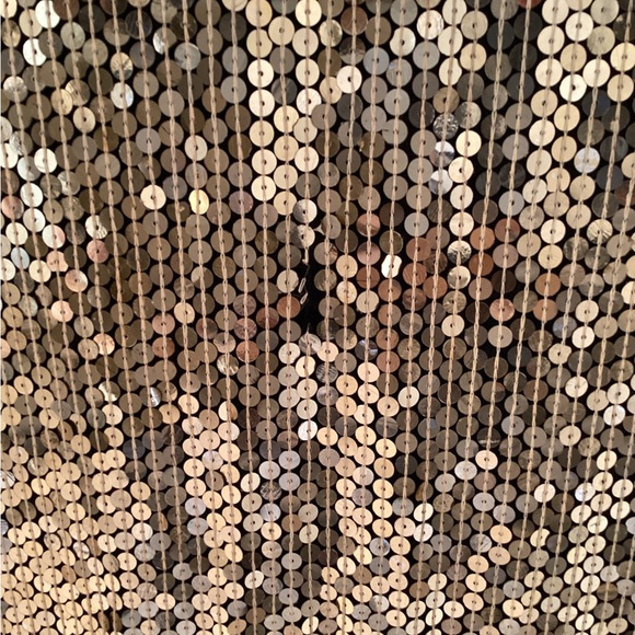 Vintage Gold Black Sequin Silk Dress Flapper - Picture 5 of 8